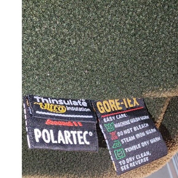 Cabela's Polartec Light Green Fleece Lined Bomber Jacket Size XL - Picture 7 of 8